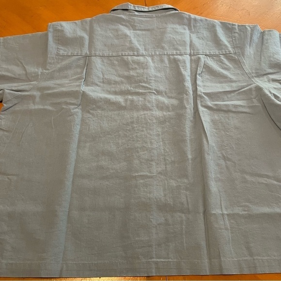 NEW Big Bud Press Linen Blend Pantry Button Up Top in Blue Sz 3XL - Picture 9 of 12